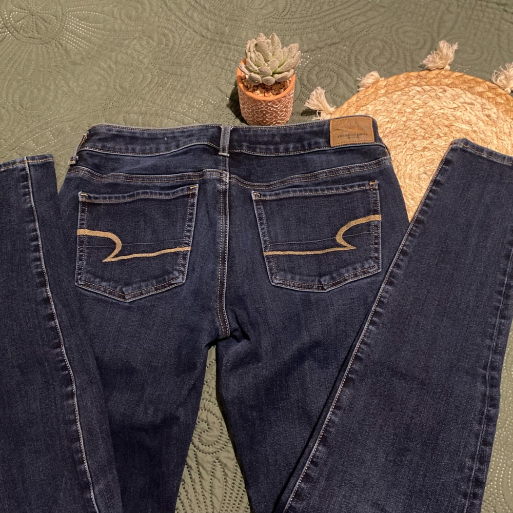 American Eagle Outfitters Blue Super Stretch     Jeggings — 6 long